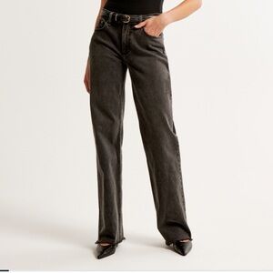 ABERCOMBIE & FITCH The 90’s Baggy Low Rise Jeans, Black, Women size 28, Regular